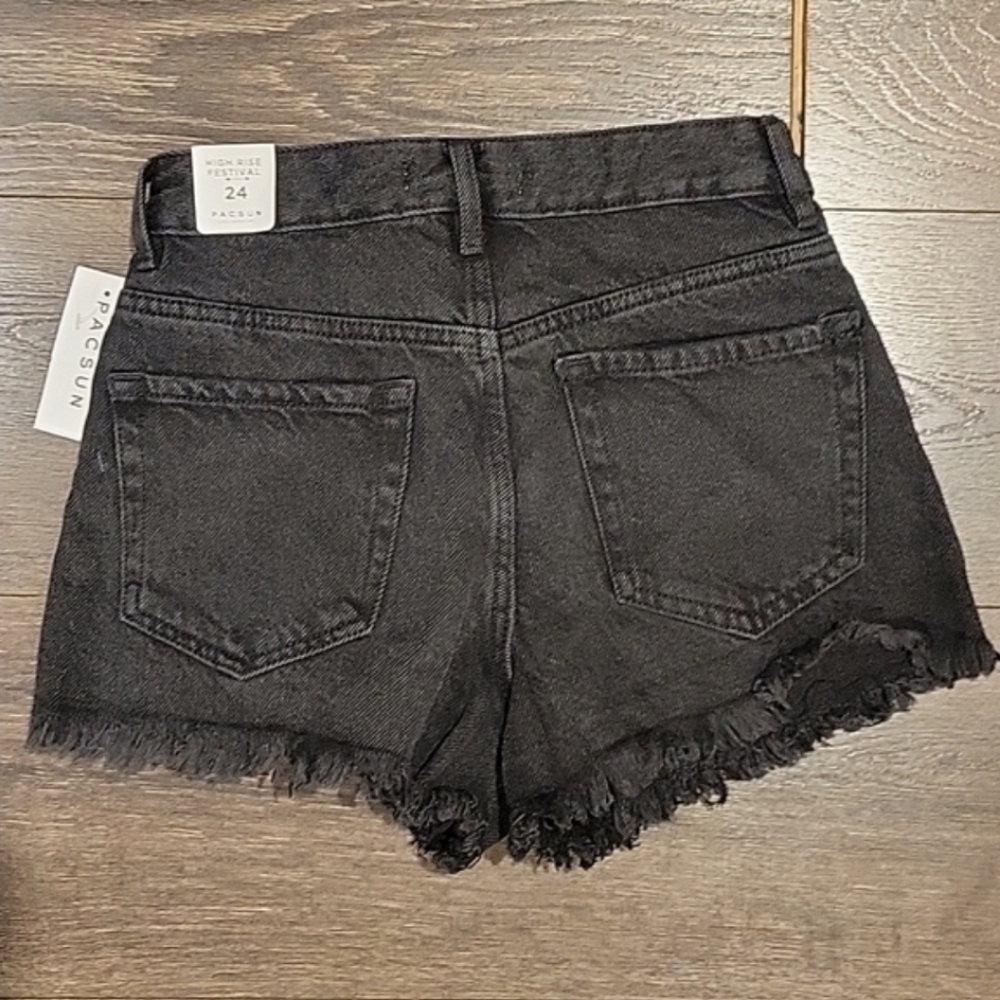 ❤️ NWT! PACSUN HIGH RISE FESTIVAL DENIM JEAN SHORTS, 00 (24) - Picture 5 of 6